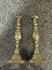 The Diamond Princess - Brass Candlesticks Early 20th Pair picture