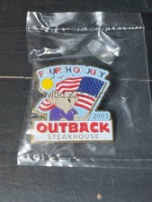 OUTBACK STEAKHOUSE - Fourth 4th of July 2003 - Koala Flag Enamel Pin New SEALED picture