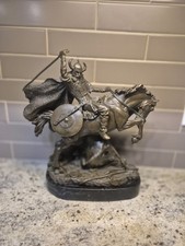 Vintage European Bronze Finery Viking Warrior Horse Bronze Sculpture picture
