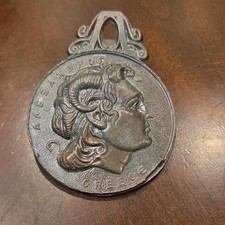 Vintage Greek Bronze Tone Letter Clip Paper Holder Alexander the Great GREECE picture