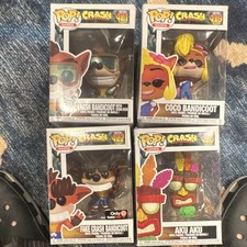 Funko Pop Games Crash Bandicoot Lot 4 Coco Aku Aku Fake Crash 419-422 picture