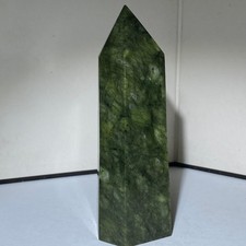 483G Natural green agate Obelisk Quartz Crystal Wand Tower Point Healing picture