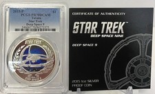 2015 Tuvalu Large PCGS PR70DCAM OZ .999 Silver Proof $1 STAR TREK DEEP SPACE 9 picture