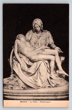 Michelangelo's La Pietà Vatican City Rome Italy Vintage Art Postcard picture