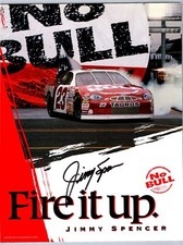 Jimmy Spencer Hand Signed No Bull NASCAR Hero Card - 8 x 10 Inches picture