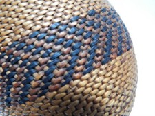 ANTIQUE c.1900-20s E. MONO PAIUTE INDIAN BASKET COVERED BOTTLE - FINE + NICE  picture
