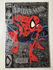 Spider-Man #1 (1990) Signed Todd McFarlane Silver Edition RED WEB STAMP picture