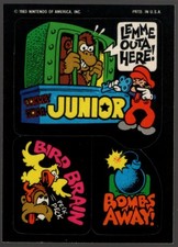 1982 Topps Nintendo Donkey Kong Trading Card Junior Sticker NM picture