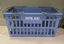 Vintage Blue Rite Aid Shopping Carry Basket picture