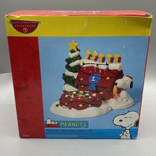 Snoop Peanuts Department 56 Candy Dish ceramic Lighted Christmas Holiday NIB picture