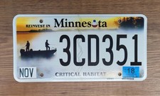 2018 Minnesota Critical Habitat Fishing 'Bobber' License Plate Tag  #3CD351 picture