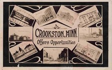 Crookston Minnesota Multi View Polk County 1909 RPPC Real Photo MN Postcard picture