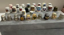 Vintage Thimbles Collection, Large Lot of +30 Various Materials Unique picture