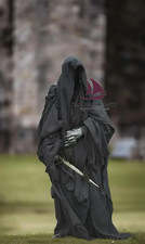 ZAIN Ringwraith Costume Black Rider Cloak Complete Robe Gown Ringwraith Costume picture
