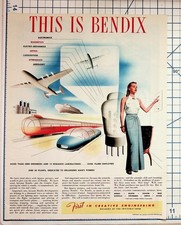 1944 Bendix Aviation Corporation WWII Era Print Ad Electronics Engineering picture