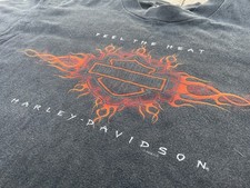 VTG 90’s Harley Davidson Faded Graphic Tee Cotton Large Y2K Distressed Biker USA picture