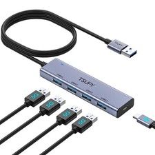 USB 3.0 HUB, TSUPY USB Splitter with 5 USB Ports and 4ft Extended Cable,Ultra... picture