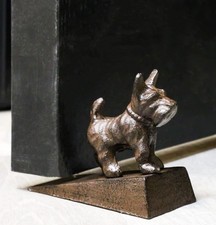 New Cast Iron Scottish Terrier Scottie Dog Door Stop Wedge UX4667  picture