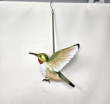 Metal Bouncy Hanging Ruby Throated Hummingbird Garden Decor picture