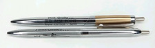 Vintage 1950s Best Point Advertising Ballpoint Ink Pen Gold & Silver Set Of 2 picture