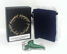 THE NOBLE COLLECTION LOTR LORD OF THE RINGS ELVEN LEAF BROOCH SILVER PLATED MIP picture