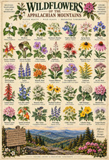 Wildflowers of the Appalachian Mountains Vintage Botanical Poster 13x19 picture