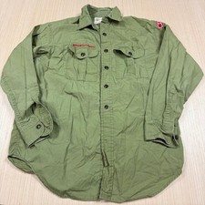 Vintage Sanforized Boy Scouts of America Shirt Champaign Illinois bsa camping L picture