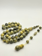 MISBAHA Sandalos 41 BEADS , 12 mm مسباح مسبحة مسكي سندلس اصفر عرق اسود picture