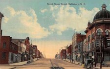 Salisbury North Carolina N. Main St., Drug Store, Color Lithograph PC U7023 picture