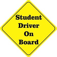 10in x 10in Student Driver On Board Magnet Car Truck Vehicle Magnetic Sign picture