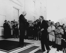 1960 US President DWIGHT EISENHOWER and JOHN F KENNEDY JFK Glossy 8x10 Photo picture