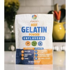 Divided Sunset Unflavored Beef Gelatin Powder, Grass Fed, 5 oz, For 5 oz picture