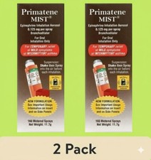 (2x) Primatene Mist Epi Inhalation Aerosol 2 @ 160 Sprays 2027+  picture