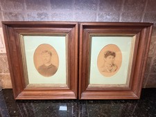 Antique Victorian 1800’s Portrait Wood Framed James Monroe Smith Sr. & May Kidd picture