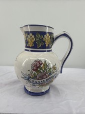 Vintage French Cognac Bisquit Faience Jug Pitcher Le Renoleau Angoulême France picture