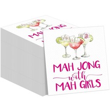 Gueevin 30 Pcs Mahjong Napkins Cocktail Paper 6.5 x 6.5 Inches Mahjong Party ... picture