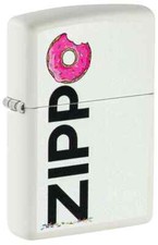 Zippo 46240, Zippo Frosted Doughnut Design, White Matte Lighter, NEW picture