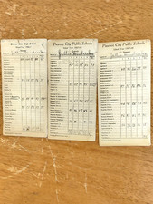 3 VINTAGE PAWNEE CITY PUBLIC SCHOOLS REPORT CARDS 1906 1907 1908 picture