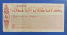 The Anglo-South American bank Ltd. - succ. San Salvador - Check picture