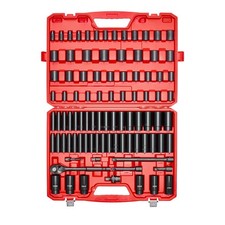 91 Piece, 6 Point Deep & Shallow Impact Sockets, SAE and Metric picture