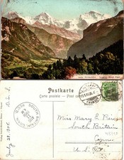 Switzerland Heimwehfluh Jungfrau Mountains Postcard Used (43340) picture