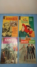4 Gold Key Comics Lot Run Buddy #1, Three Stooges, Bonanza 1964-69 picture