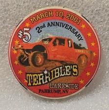 Vintage 2001 Terribles Casino & RV Park $5 2nd Anniv. Casino Chip Off-Road Race picture