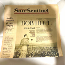 South Florida Sun-Sentinel Newspaper - Bob Hope 