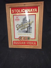 Vintage Stolichnaya Vodka USSR Russian Advertising Wood Frame picture