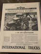 International Truck Ad for 25 Years of Harvester building Trucks to do Work picture