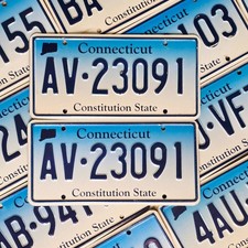 Connecticut License Plate Pair 🔥FREE📬🔥 1 Random Set Of Matching CT Tags picture