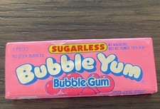 Vintage 1980’s BUBBLE YUM SUGARLESS ORIGINAL BUBBLE GUM  5 Piece  New Old Stock picture