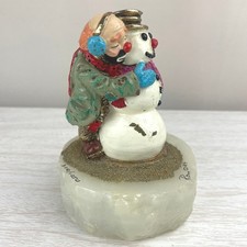 Vintage RON LEE 1989 Winter Pals Snowman 158 Sculpture 24k Gold Limited Gift USA picture