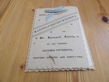 Hotel Claremont 1892 Menu for Dr. Leonard Jarvis picture